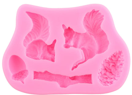ZiXiang Forest Animal Silicone Mold Squirrel Pinecone Fondant Mold