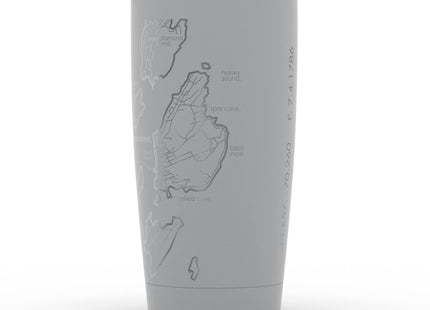 Well Told Engraved Portland Maine Map Insulated Coffee Tumbler, Etched Stainless Steel Mug (20 oz, Dockside Gray) City Map Insulated Tumbler, Custom Travel Mug, Outdoor Drinkware