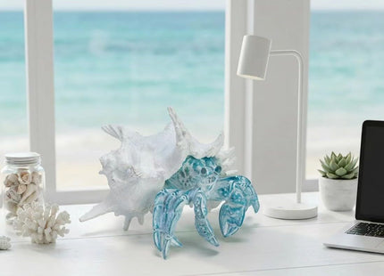 VVGIFTS Hermit Crab with Shell Beach Coastal Statue for Home Shelf Decor