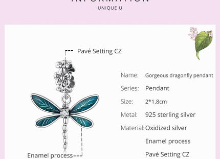 RUKYF 925 Sterling Silver Dragonfly Charms for Bracelets and Necklaces Best Jewelry Gifts for Dragonfly Lovers