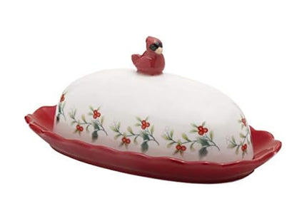 Pfaltzgraff Winterberry Cardinal Butter Dish