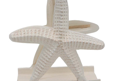 THDC Nautical Napkin Holder, Lunch, Dinner, Nautical Collection Napkin Holder, Made of Metal (Star Distressed Off-White)