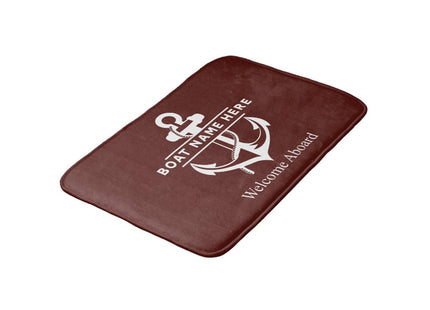 Personalized Welcome Aboard Boat Mat - Custom Name Anchor Door Rug, Customized Ship Entrance Floor, Non-Slip Nautical Outdoor Lake House Decor, Yacht Gift for Boat Owners