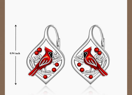 Cardinal Earrings for Women Red Cardinal Earrings Sterling Silver Bird Dangle Drop Jewelry Mothers Day Christmas Memorial Sympathy Valentine's day Gifts