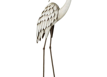 Regal Art & Gift Metal Egret Statue – Coastal Heron Garden Sculpture, Elegant Bird Decor for Lawn, Patio, or Beach House Yard – Sturdy Outdoor Standing Crane Ornament, 15.25""L x 8.25""W x 40.5""H