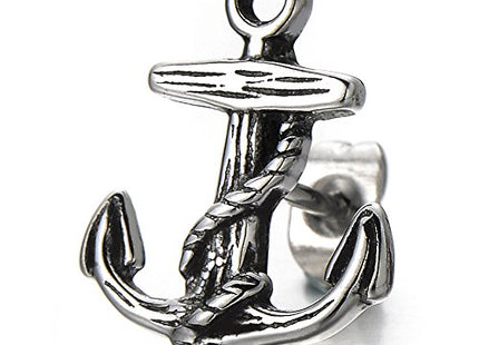 Vintage Style Stainless Steel Anchor Stud Earrings for Man and Women, 2pcs