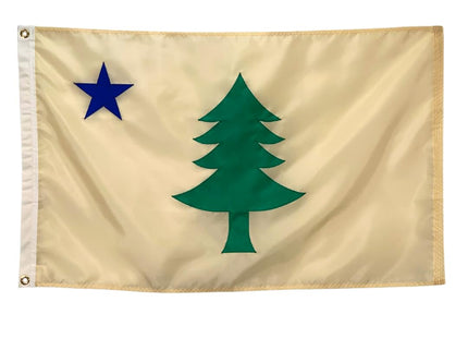 3x5' Historic 1901 Original Maine State Flag - Fully Sewn Applique Durable All-Weather Nylon, Made in USA, Indoor or Outdoor Use
