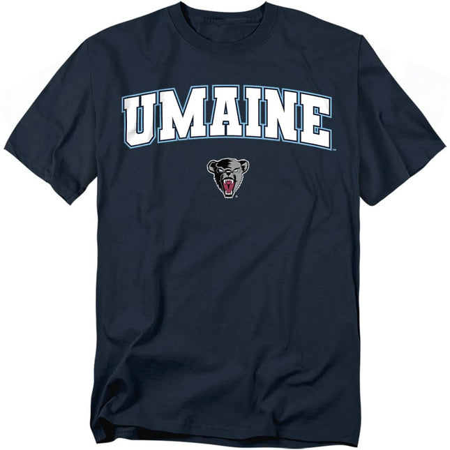 LOGOVISION University of Maine Arch Logo Unisex Adult T Shirt, Navy, Medium