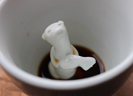 Creature Cups Sea Otter - Ceramic Mug - 11 oz Coffee Cup with Hidden 3D Otter Inside, Unique Gift