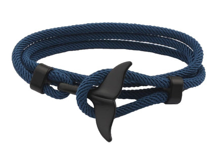 Yocoyee Whale Orca Tail Anchor Turtle Hook Bracelet Nylon Polyester Rope Adjustable Bracelet for Men-3Pcs Tail B