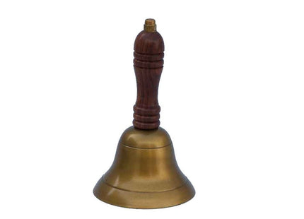 Hampton Nautical Bl-2016-AN Bell Nautical Décor Hand Bell, 7", Antique Brass