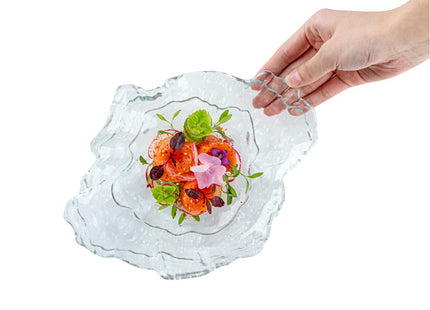 Restaurantware Clear Glass Seashell Serving Plates, 8 3/4 In Wide, 1 Ct