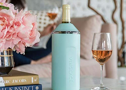 Vinglacé Wine Bottle Chiller- Portable Champagne Insulator- Stainless Steel Wine Cooler Sleeve - Keeps Wine Cold (Sea Glass)