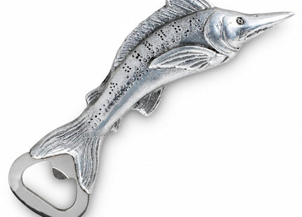 Arthur Court Marlin Fish Bottle Opener - Stainless Steel Barware for Fishing Enthusiasts - 7 Inch Coastal Decor