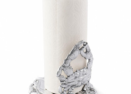 Arthur Court Crab Paper Towel Holder - Coastal Ocean Theme Metal Kitchen Accessory - 13 Inches Tall