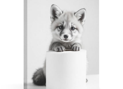 TBT Funny Fox Canvas Wall Art, Fox with Toilet Paper Wall Decor