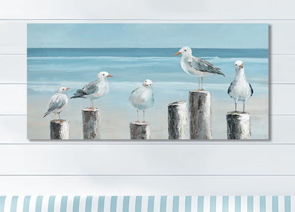 Yidepot Coastal Seagull Poster Decor- Seabird Canvas Beach wall art, Lake and Sea Ocean Themed Artwork for Bedroom Bathroom Art 20"x40"