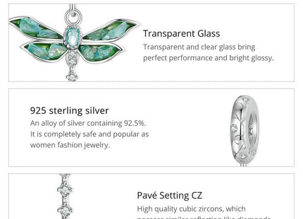 Dragonfly Charms For Pandora Bracelets - 925 Sterling Silver Dragonfly Pendant fit Bracelets and Necklaces Jewelry Gift for Women Family Friends