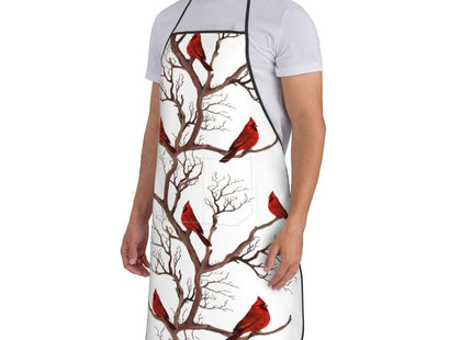 LANAIQO Cardinal Birds Apron for Women With Pockets, Christmas Kitchen Aprons For Chef Cooking Grilling Bbq Painting Gardening, Christmas Gifts for Baker Cooks Chef Friends, Cardinal Gifts for Women