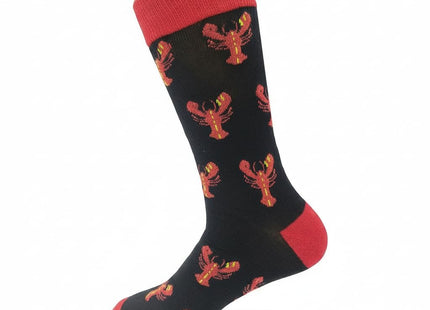 SockFly Fresh Lobster Dress Socks Funny Novelty Crazy Fun Design Men Size 8-12 Cotton Casual Crew Colorful Funky Fancy Socks Gift for Men