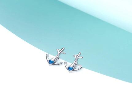 YFN Anchor Earrings Sterling Silver Anchor Stud Nautical Jewelry for Women