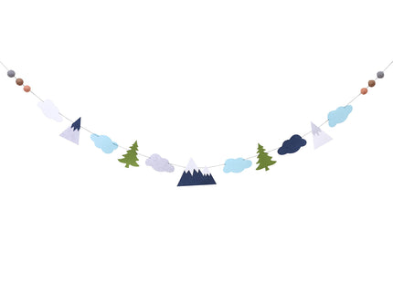 Felt Woodland Nursery Banner - Kids Mountain & Rustic Baby Room Decor, Woodland Theme Baby Shower Decorations