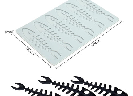 Lobster Shape Lace Silicone Mold Chocolate Candy 3D Hollow Fishbone Candy Mold Food Cooking Meals Decorations Fondant Mold Polymer Clay Molds (B_6.4x4.36x0.12inch)