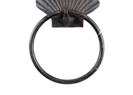 Cast Iron Seashell Towel Holder 8.5 Inch - Seashell Decoration - Sea Home Decor
