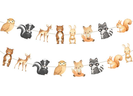 Woodland Animals Banner Baby Shower Woodland Creatures Theme Boys Girls Birthday Party Supplies