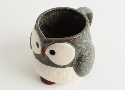 Mino ware Japanese Pottery Mug Cup Owl Shape made in Japan (Japan Import) CPM101 (Stone Charcoal)