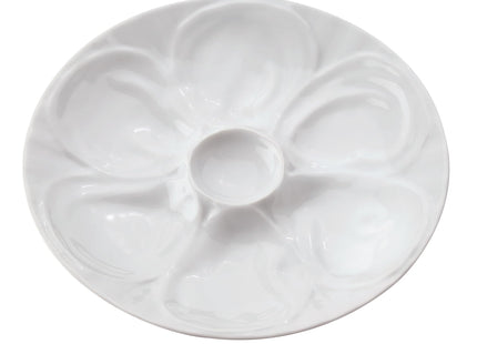 Maine Man Oyster Plate, Fine Porcelain, 6-Well Serving Dish For Preparing And Enjoying Oysters And Sauces
