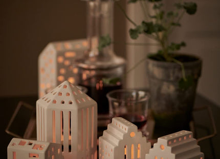 Kahler Urbania Lighthouse Functio | Ceramic Tealight Holder | White | 3.5 Inch