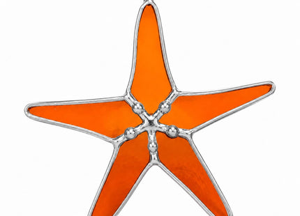 Stained Glass Orange Starfish Suncatcher, 3 in Room Decor, Home Decor