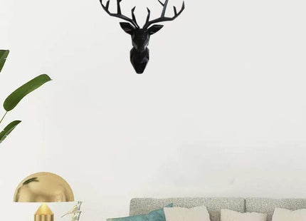 YJ Home Deer Head Wall Art - Geometrial Deer Head Sculpture Home Decor (Black, XL)