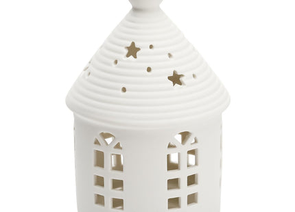 Yeerockal Ceramic Lighthouse Home Decoration Tabletop Handcarved Porcelain Figures with LED Light Battery Included