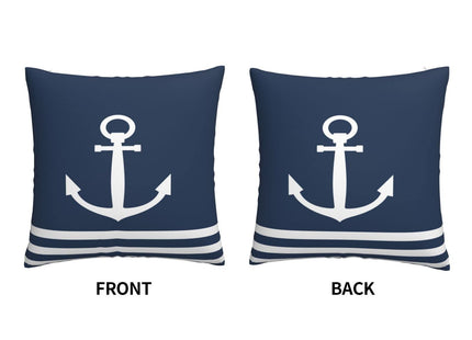VARUN Anchor Throw Pillow Covers Dark Blue Anchor Sea Ship Blue and White Stripes Square Pillowcases for Home Decor Sofa Car Bedroom Pillow case 18x18inch