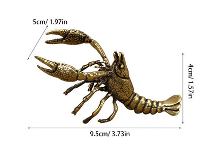 Toddmomy Copper Lobster Feng Shui Brass Statue Archaize Artware Garden Sculpture Figurine for Home Tea Table Graden Yard Collectible Feastival Decor