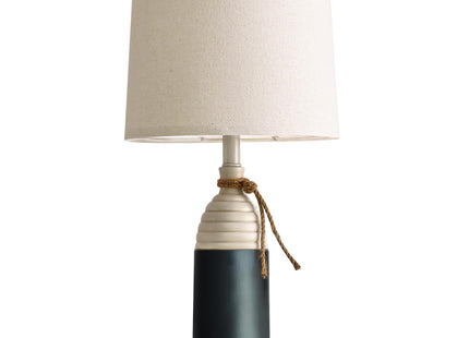 OYEARS 23.75" Table Lamp for Bedroom, Bedside Table Lamp for Living Room, Farmhouse Lamp for Nightstand, Modern Coastal Nautical Lamp Decor, Ocean Beach Style, Navy Blue