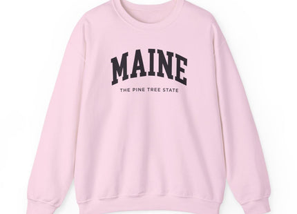 CUSTOMI Maine Adult Unisex Crewneck Sweatshirt, Light Pink, L