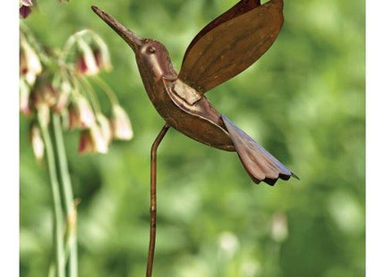 Ancient Graffiti Flamed Copper Hummingbird Garden Ornament