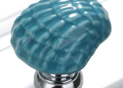 Ceramic Seashell Nautical Cabinet Knobs for Kitchen Drawer, 12 Pack, Blue