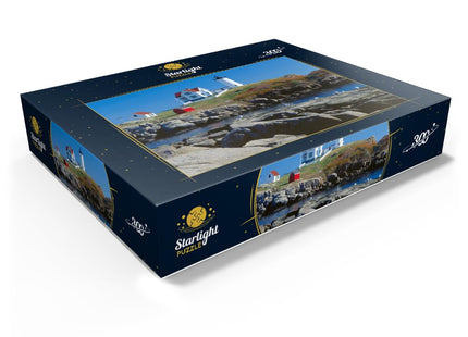 MyPuzzle Nubble Lighthouse At Cape Neddick, York Beach, Maine, USA - Premium 300 Piece Jigsaw Puzzle for Adults