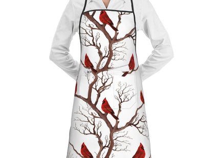 LANAIQO Cardinal Birds Apron for Women With Pockets, Christmas Kitchen Aprons For Chef Cooking Grilling Bbq Painting Gardening, Christmas Gifts for Baker Cooks Chef Friends, Cardinal Gifts for Women
