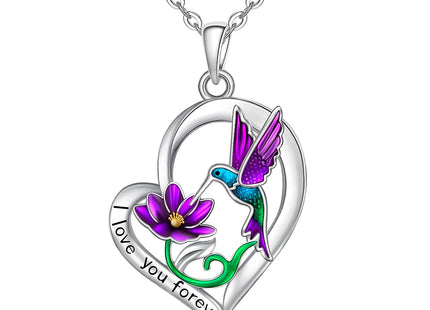 Hummingbird Necklace for Women Pendant Heart Hummingbird Necklace Jewelry