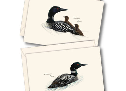 Earth Sky + Water - Loon Assortment Notecard Set - 8 Blank Cards with Envelopes (4 each of 2 styles)