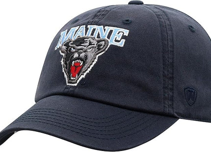 Collegiate Hats - Fitted Caps Adjustable Hats and Snapbacks Available (Adjustable Hat, Maine Logo Navy)