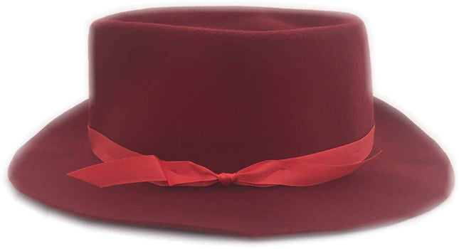 Authentic Rolled Wool Maine Crusher Hat (Traditional Red, Large / 7 3/8)