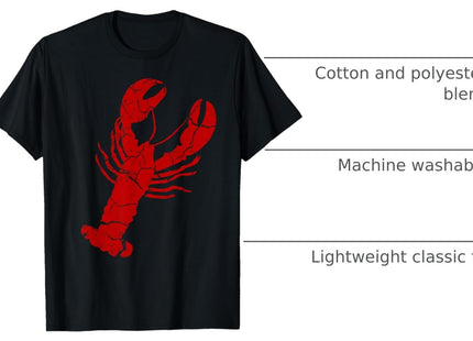 Vintage Lobster Print Shirt Red - Lobster T Shirt T-Shirt
