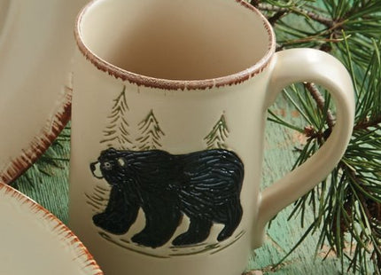 BLACK FOREST DECOR Bear & Moose Stoneware Bear Mug 3 1/2" Dia.x4.25 H
