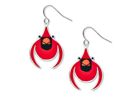 Charley Harper Flying Cardinal Earrings